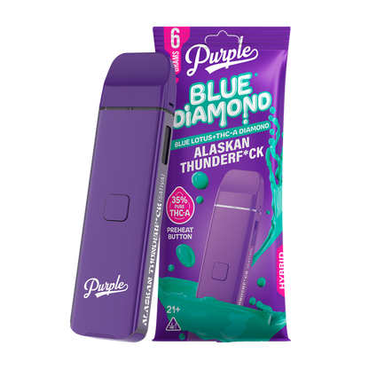 Purple Organics Blue Diamond Disposable THCA - 6 Grams - Alaskan Thunderf*ck (Sativa)