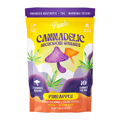 Purple Organics Cannadelics Microdose Gummies - 10CT - Pineapple