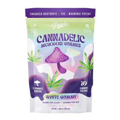 Purple Organics Cannadelics Microdose Gummies - 10CT - White Gummy
