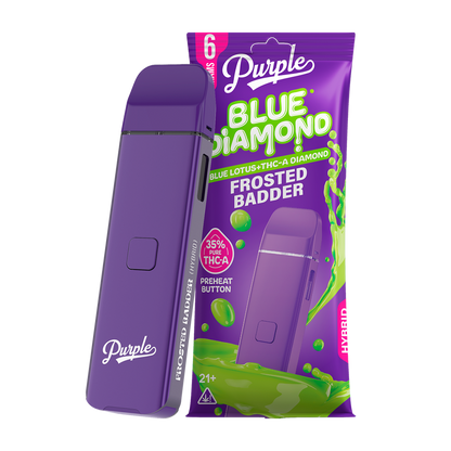 Purple Organics Blue Diamond Disposable THCA - 6 Grams - Frosted Badder (Hybrid)