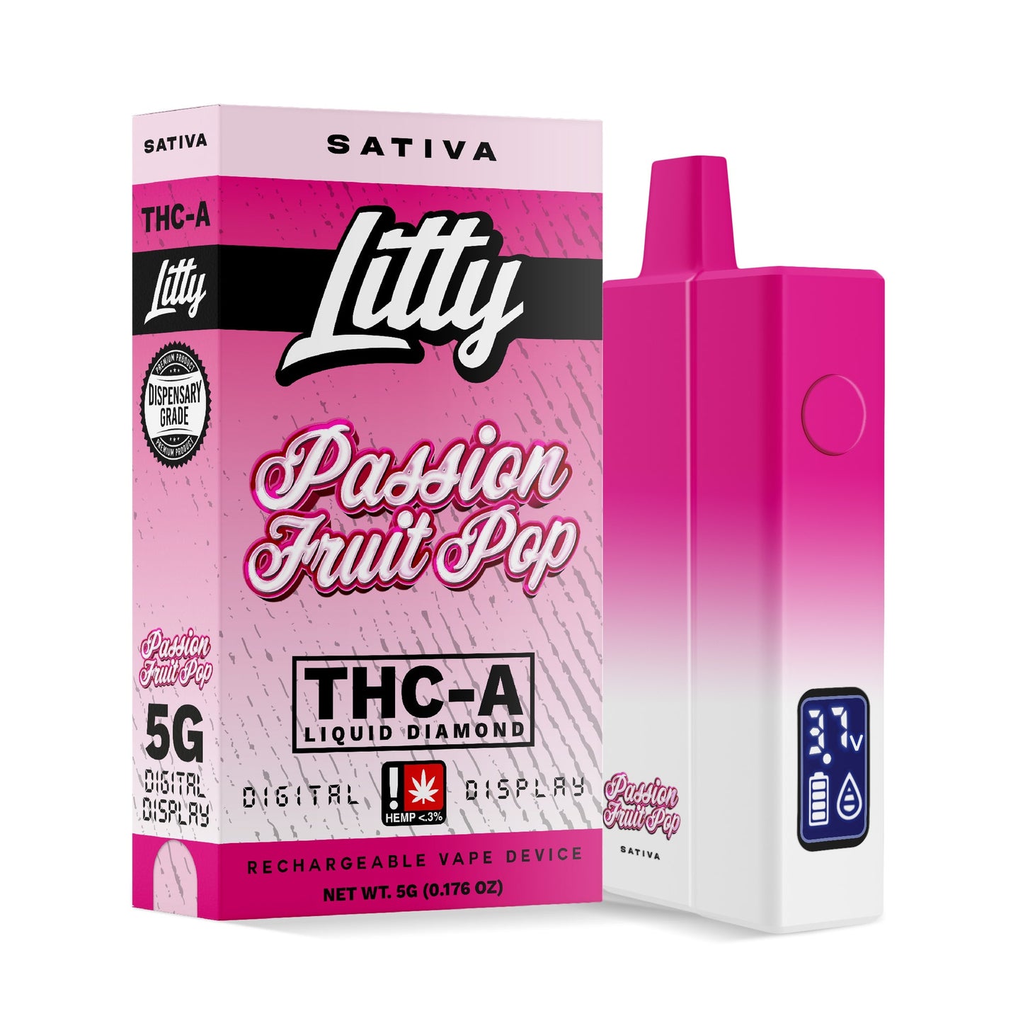 Litty THCA Liquid Diamonds Disposable | 5g - Passion Fruit Pop (Sativa)