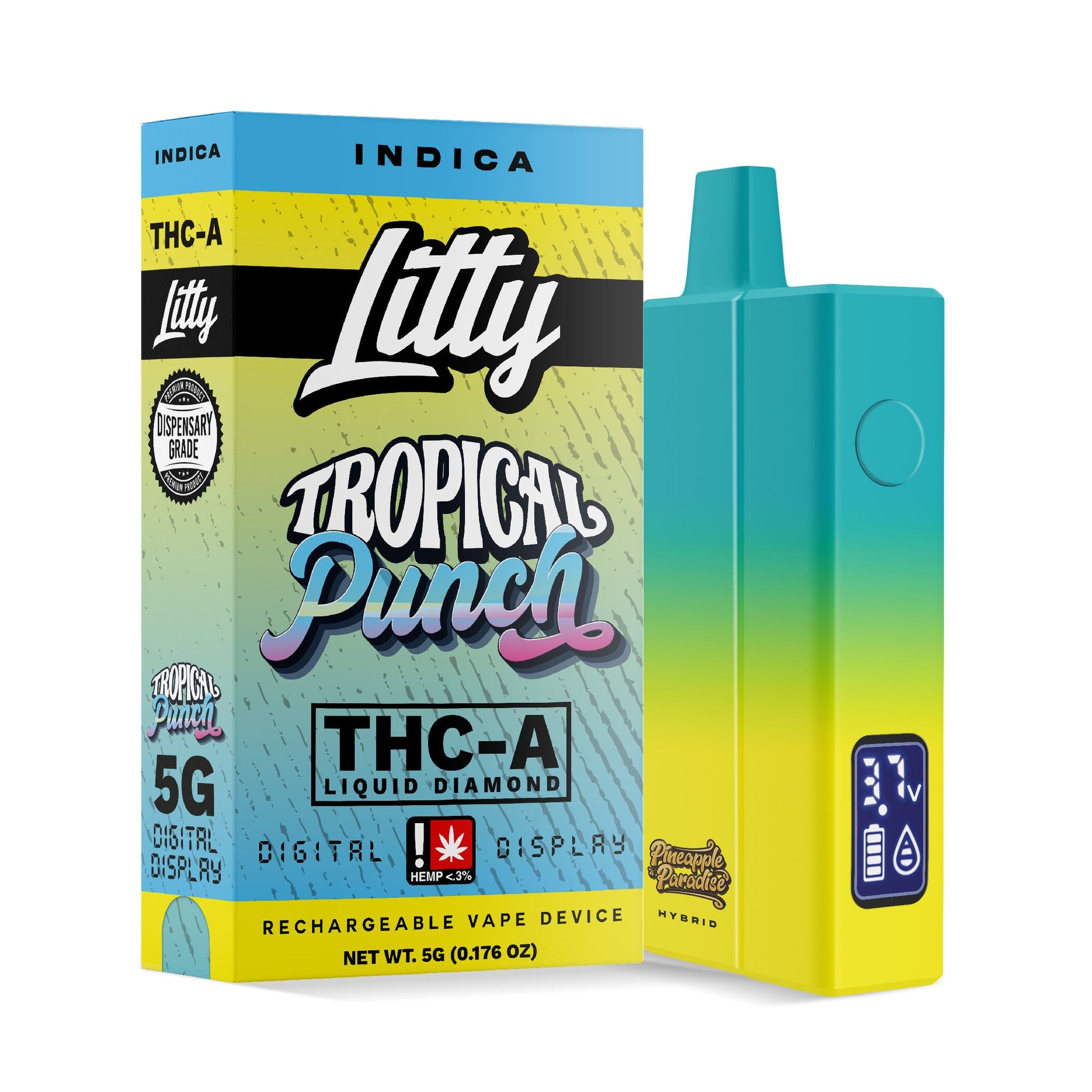 Litty THCA Liquid Diamonds Disposable | 5g - Tropical Punch (Indica)