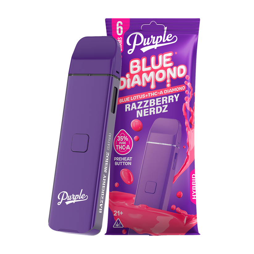 Purple Organics Blue Diamond Disposable THCA - 6 Grams - Razzberry Nerdz (Hybrid)