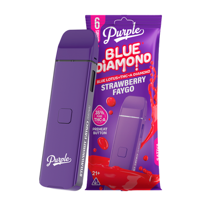 Purple Organics Blue Diamond Disposable THCA - 6 Grams - Strawberry Faygo (Sativa)