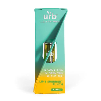 Urb Saucy THC Diamonds Cartridge 2.2ML - Lime Sherbert Punch (Sativa)