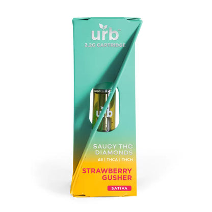 Urb Saucy THC Diamonds Cartridge 2.2ML - Strawberry Gusher (Sativa)