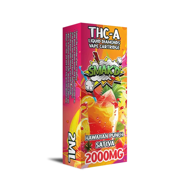 Smak'd 2ML THC-A Liquid Diamonds Vape Cartridge - Hawaiian Punch (Sativa)