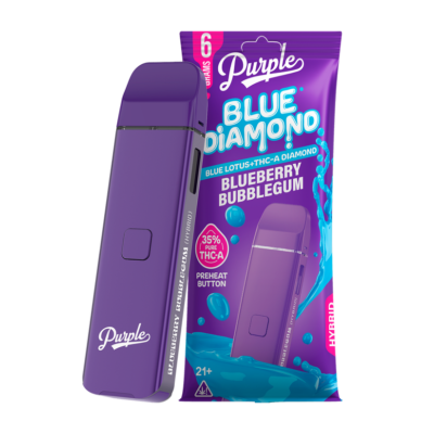 Purple Organics Blue Diamond Disposable THCA - 6 Grams - Blueberry Bubblegum (Hybrid)