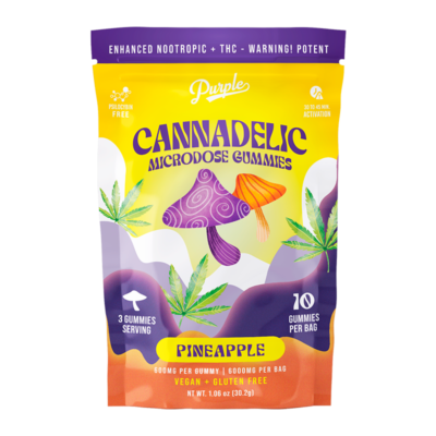 Purple Organics Cannadelics Microdose Gummies - 10CT - Pineapple