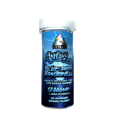 Delta Extrax 12000MG Adiós MF Blend Gummies - Blue Razz Bombshell (Hybrid)