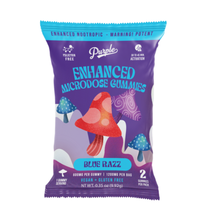 Purple Mushroom Enhanced Microdose Gummies - 2CT - Blue Razz