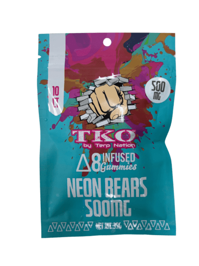 TKO D-8 Infused Gummies 500mg- Neon Bears