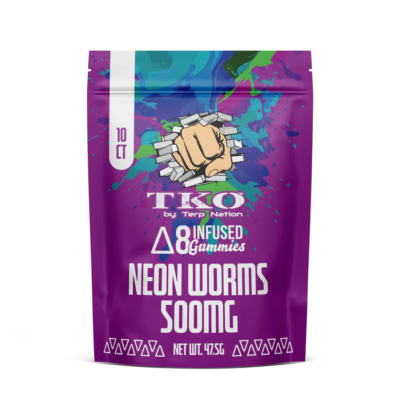 TKO D-8 Infused Gummies 500mg- Neon Worms