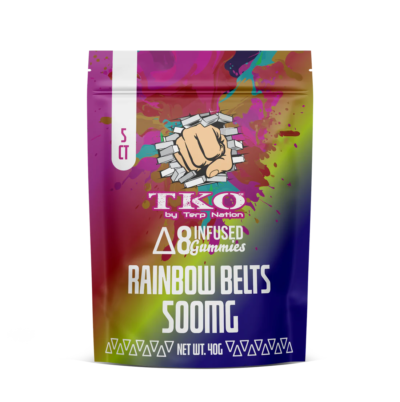 TKO D-8 Infused Gummies 500mg - Rainbow Belts